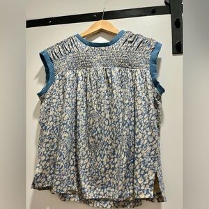 ANTHROPOLOGIE SMOCKED YOKE TOP